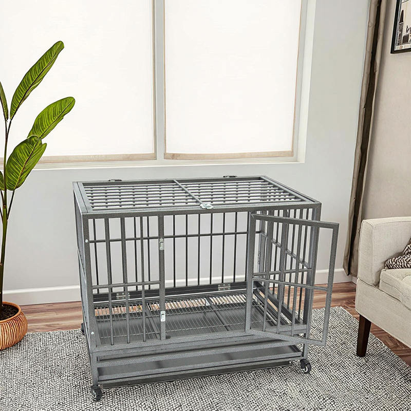 Otevřená horní těžká trubice kovová psí klece Otevřená horní těžká trubice kovová psí klece