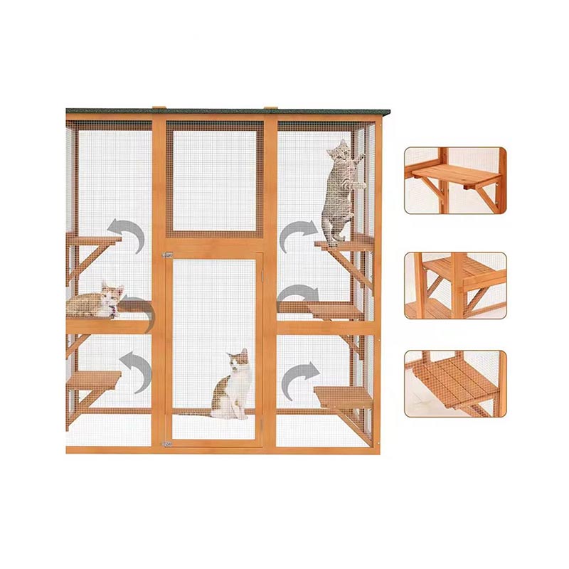 Venkovní dřevěná kočičí dům vodotěsná kočičí klec Venkovní dřevěná kočičí dům vodotěsná kočičí klec
