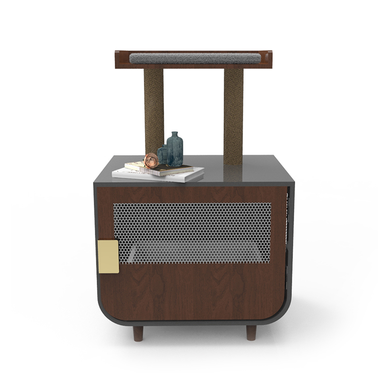 Dřevěná skrytá toaleta Nábytek kočičí klece s kabinetem odpadku