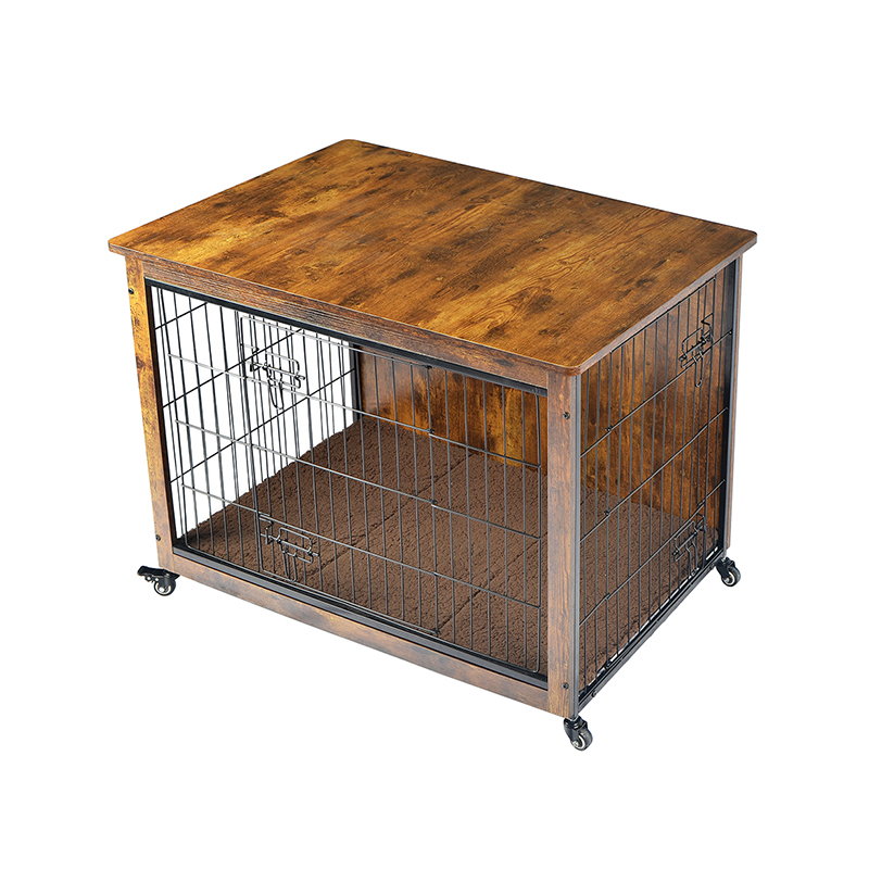 Vnitřní dřevěný nábytek ve stylu psí klece s polštářem a koly Vnitřní dřevěný nábytek ve stylu psí klece s polštářem a koly