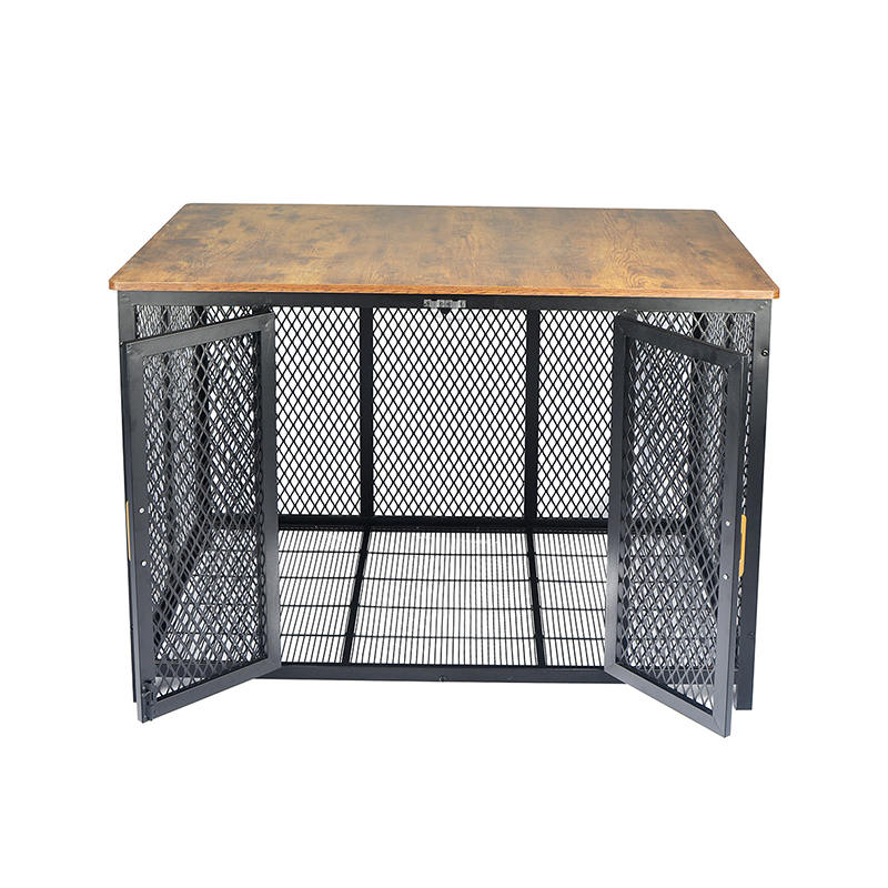 Otevřená horní těžká dřevěná klec ve stylu psí Otevřená horní těžká dřevěná klec ve stylu psí