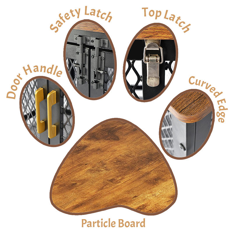 Otevřená horní těžká dřevěná klec ve stylu psí Otevřená horní těžká dřevěná klec ve stylu psí