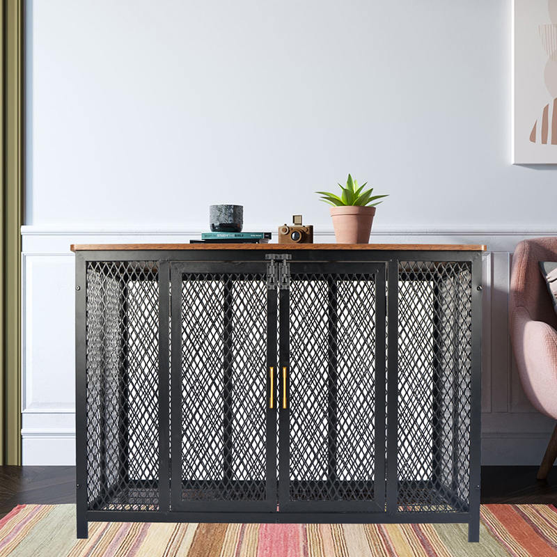 Otevřená horní těžká dřevěná klec ve stylu psí Otevřená horní těžká dřevěná klec ve stylu psí