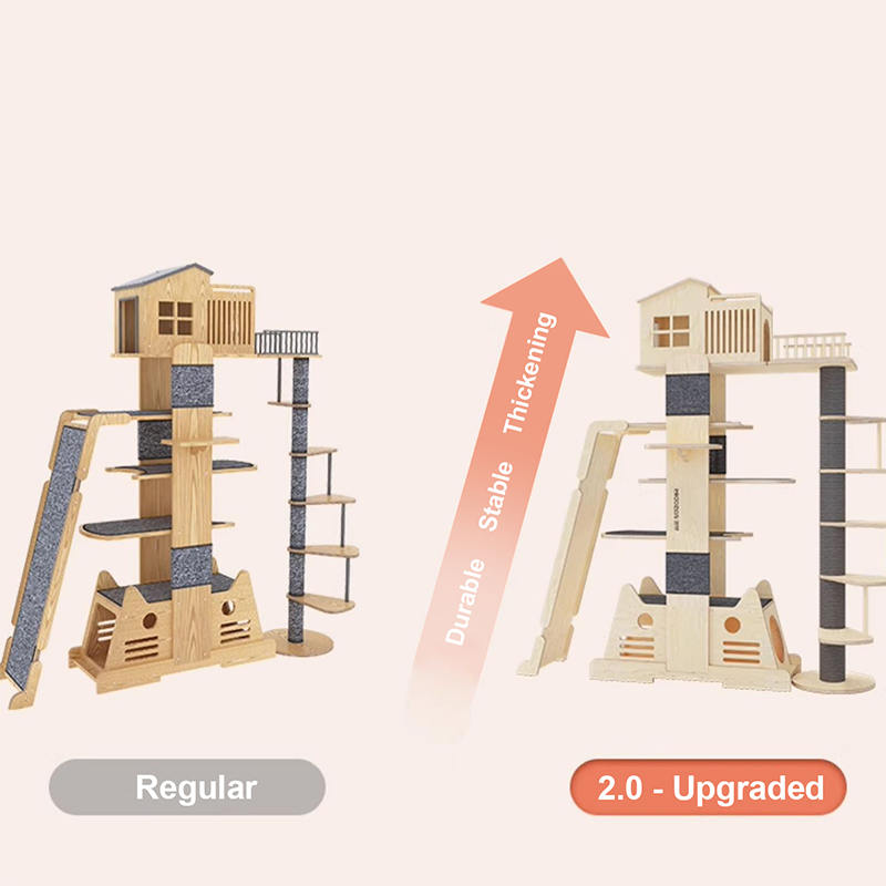 Villa z masivního dřeva víceúrovňová věž Velká kočičí strom lezení Villa z masivního dřeva víceúrovňová věž Velká kočičí strom lezení