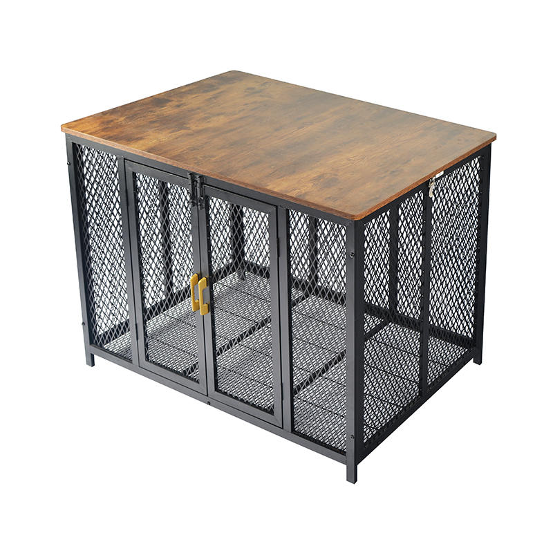 Otevřená horní těžká dřevěná klec ve stylu psí Otevřená horní těžká dřevěná klec ve stylu psí