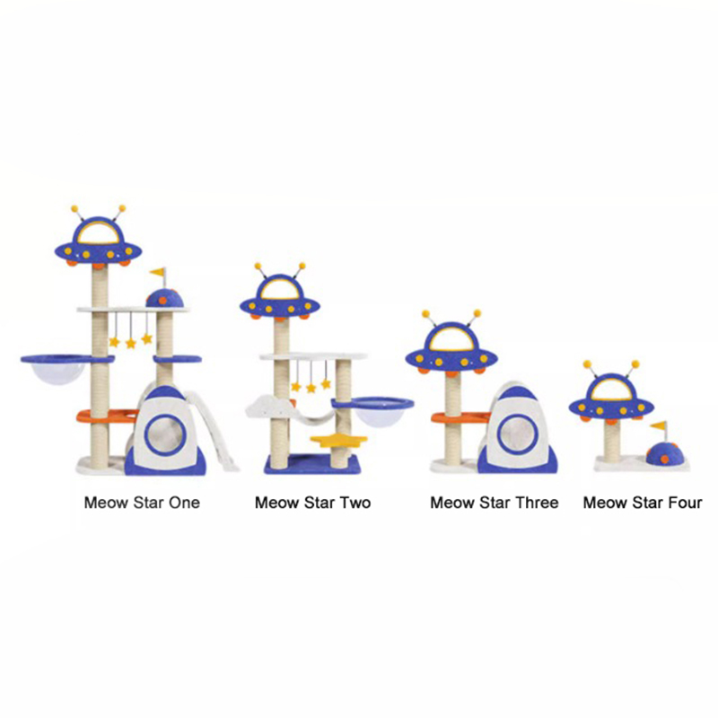 Modrá vesmírná kapsle horolezecká kočičí věž pro koťátko pro kotě hrací hračka Modrá vesmírná kapsle horolezecká kočičí věž pro koťátko pro kotě hrací hračka