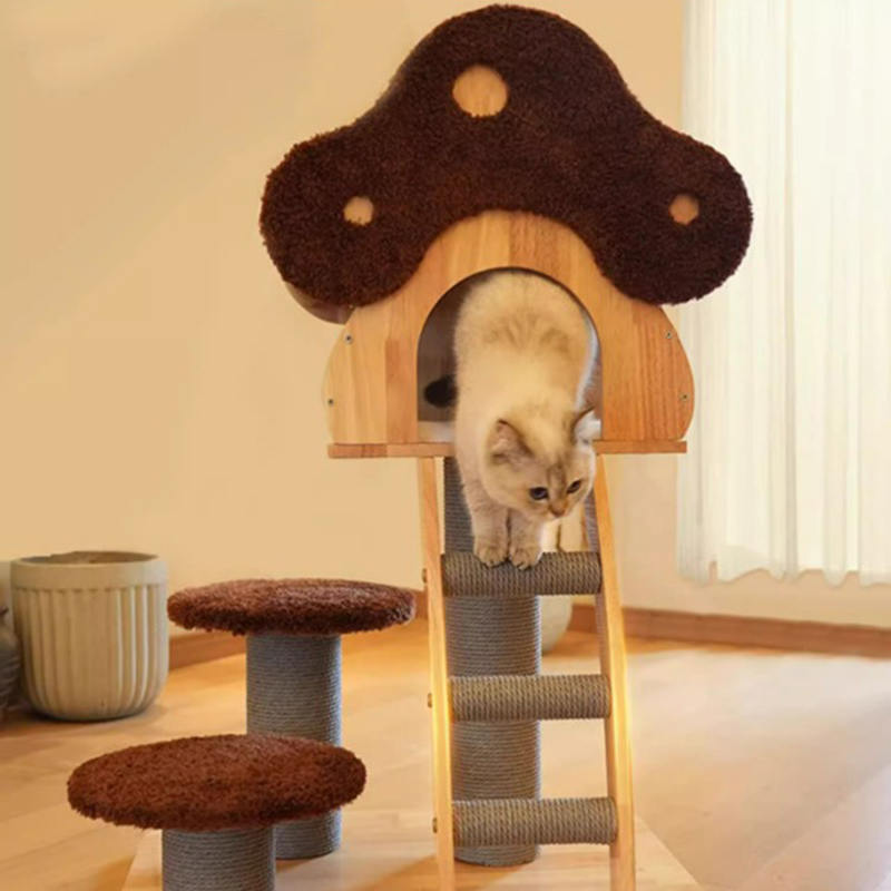 Tvar houby Condo Tower Tower Horolezec Frame Prial Cat Tree s žebříkem Tvar houby Condo Tower Tower Horolezec Frame Prial Cat Tree s žebříkem