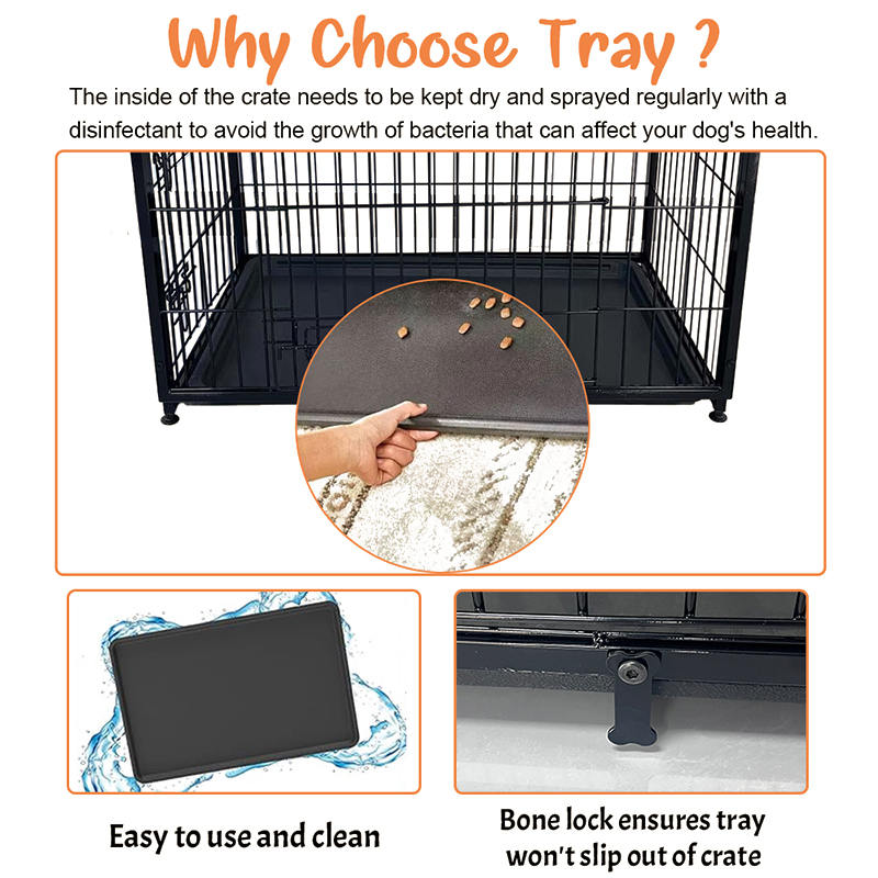 Velký dřevěný nábytek psí klec s odnímatelným podnosem Velký dřevěný nábytek psí klec s odnímatelným podnosem