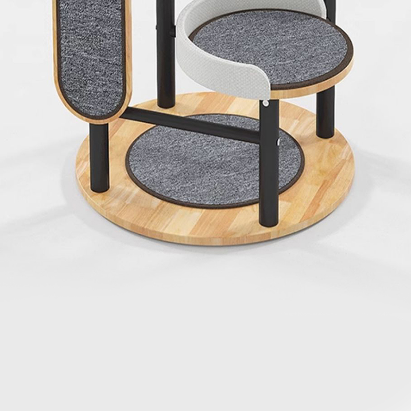 Gumové dřevo a ocelová věž kočky lezení stromu Gumové dřevo a ocelová věž kočky lezení stromu