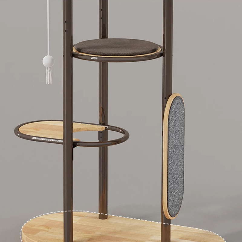 Podlaha ke stropu Vysoká vnitřní gumová dřevěná kočičí továr byt se spacím košem Podlaha ke stropu Vysoká vnitřní gumová dřevěná kočičí továr byt se spacím košem