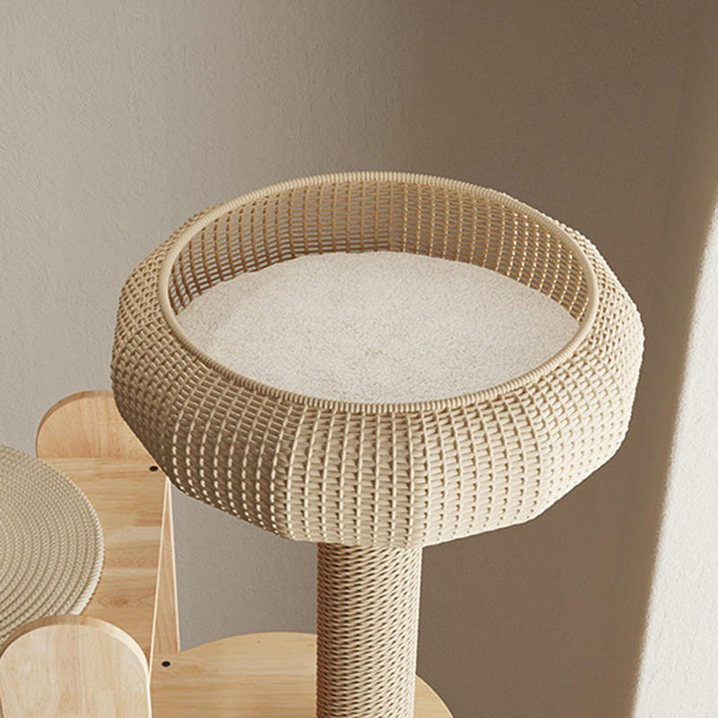 Víceúrovňová dřevěná věž Condo Climbing Frame Cat Tree Víceúrovňová dřevěná věž Condo Climbing Frame Cat Tree