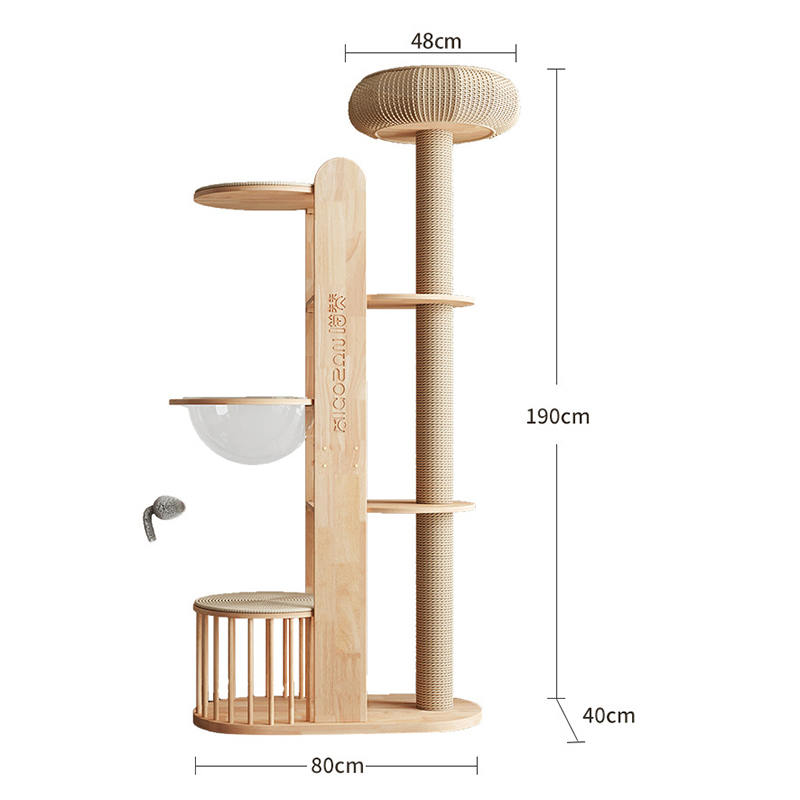 Víceúrovňová dřevěná věž Condo Climbing Frame Cat Tree Víceúrovňová dřevěná věž Condo Climbing Frame Cat Tree