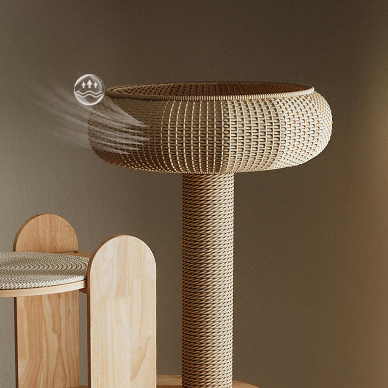 Víceúrovňová dřevěná věž Condo Climbing Frame Cat Tree Víceúrovňová dřevěná věž Condo Climbing Frame Cat Tree