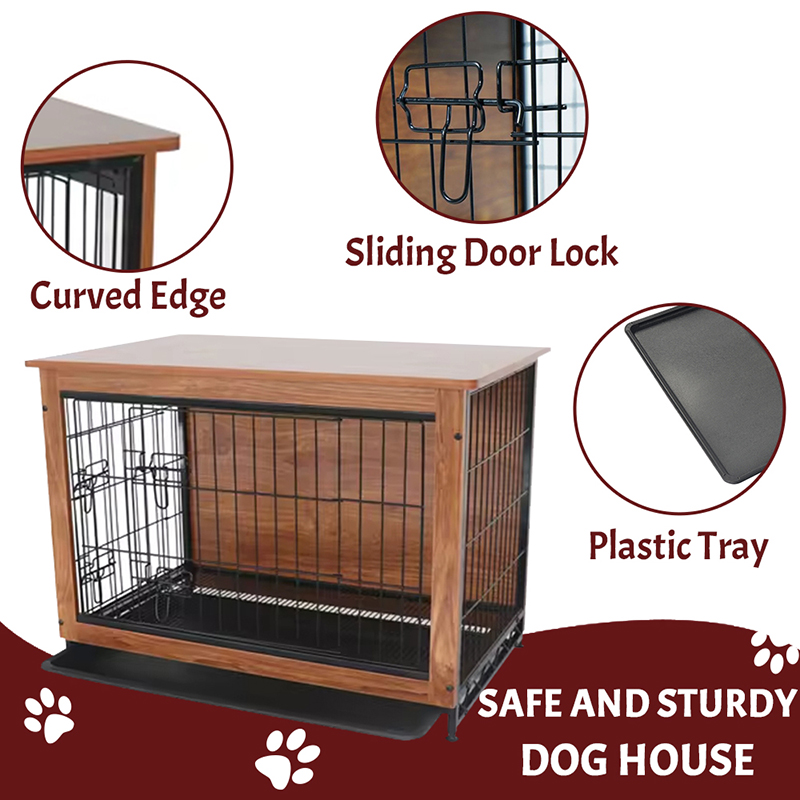 Vnitřní velký dřevěný kovový nábytek ve stylu psí bedny Vnitřní velký dřevěný kovový nábytek ve stylu psí bedny