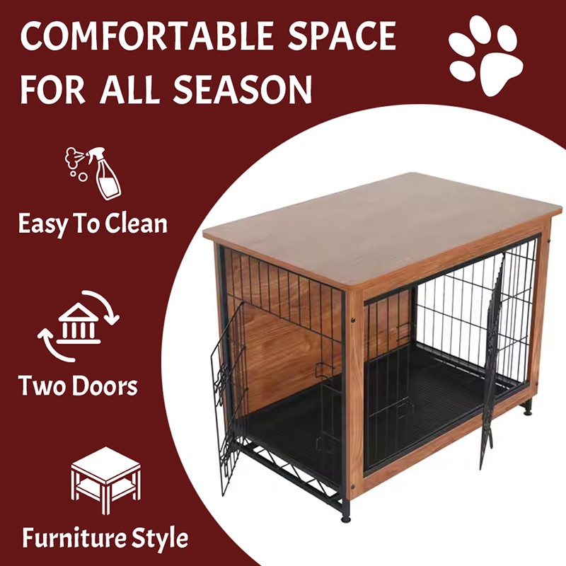 Vnitřní velký dřevěný kovový nábytek ve stylu psí bedny Vnitřní velký dřevěný kovový nábytek ve stylu psí bedny