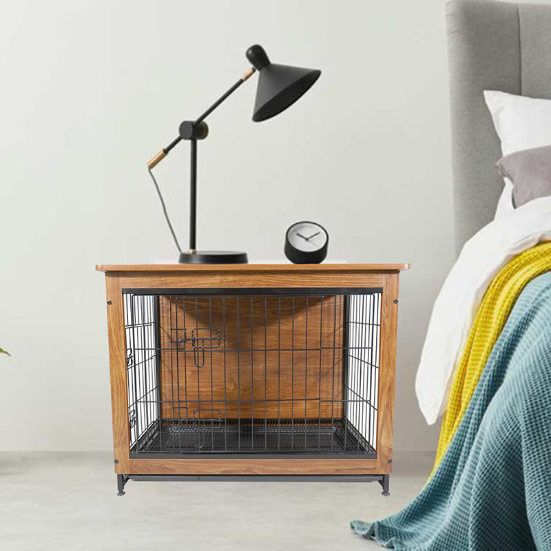 Vnitřní velký dřevěný kovový nábytek ve stylu psí bedny Vnitřní velký dřevěný kovový nábytek ve stylu psí bedny