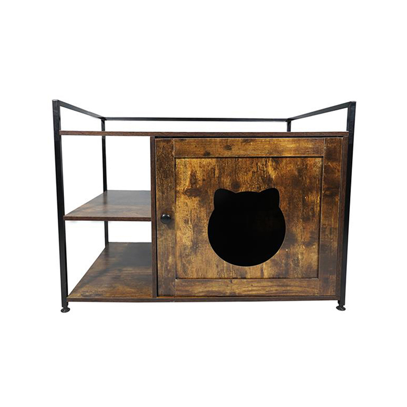 Kočičí klec ve stylu nábytku s úložným policí skříňkou