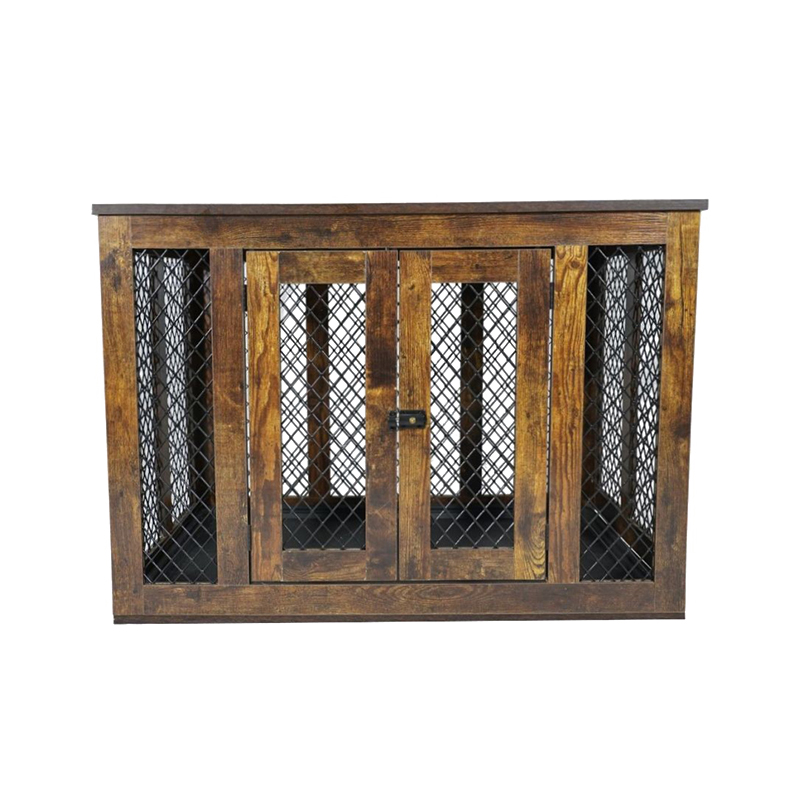 Vnitřní nábytek styl dřevěný kov velké psí klece