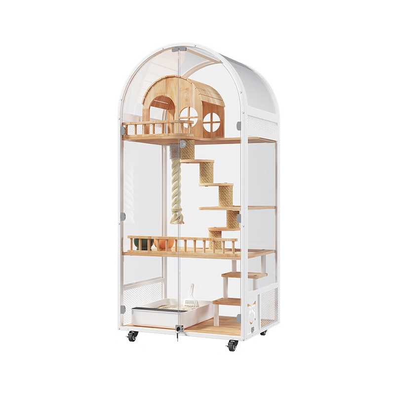 Vnitřní kočičí dům hotel panoramická vila pevná kočičí klece skříňka skříňka