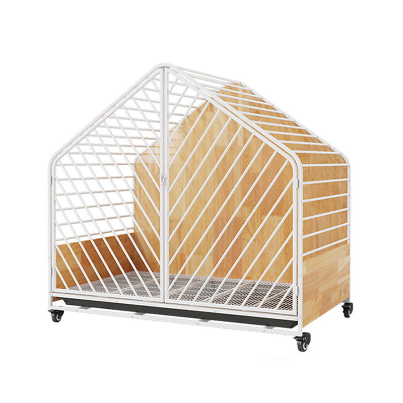 Velká dřevěná ocelová vnitřní psí klece