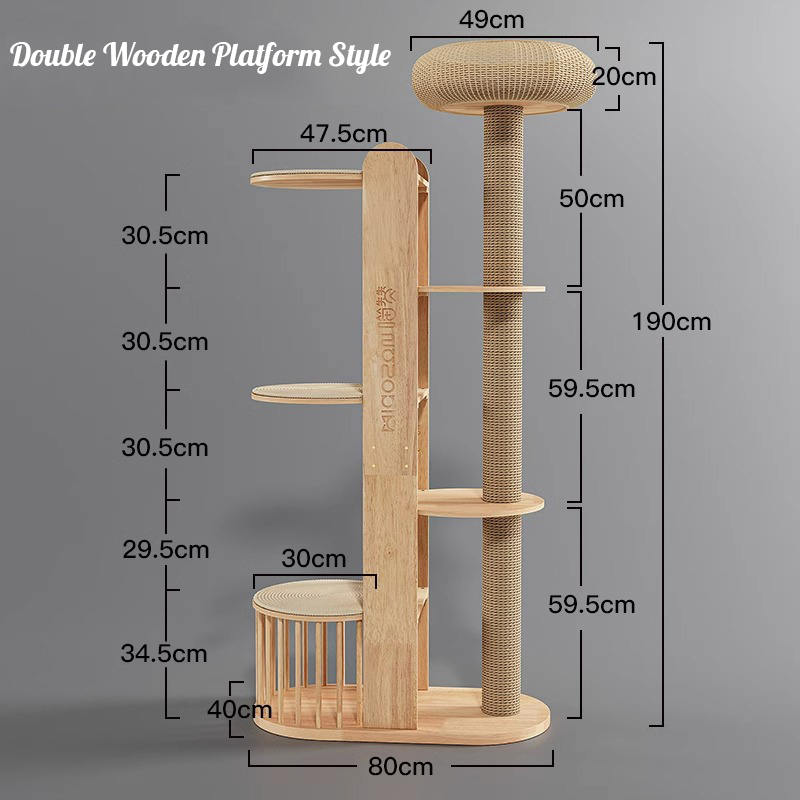 Víceúrovňová dřevěná věž Condo Climbing Frame Cat Tree Víceúrovňová dřevěná věž Condo Climbing Frame Cat Tree