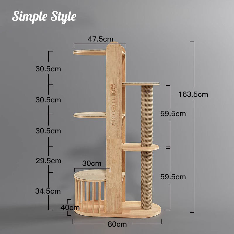 Víceúrovňová dřevěná věž Condo Climbing Frame Cat Tree Víceúrovňová dřevěná věž Condo Climbing Frame Cat Tree